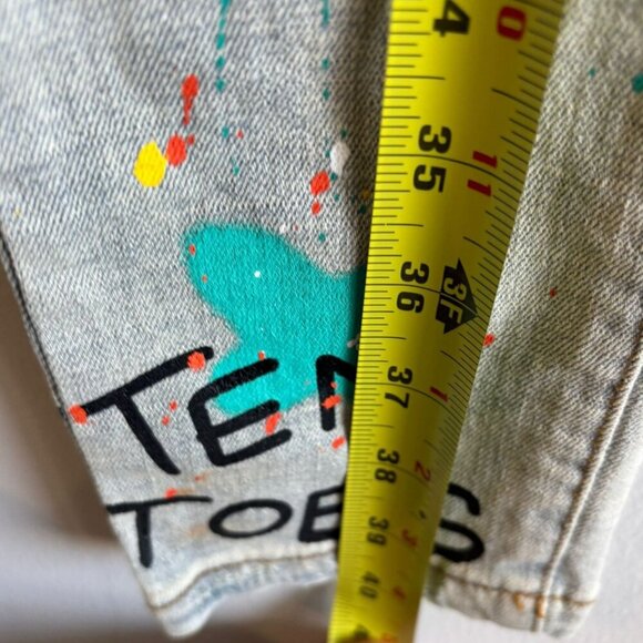 CPTL Denim Womens Cash Ripped Colorful Splatter Jeans Light Blue Size 28 - Picture 5 of 13